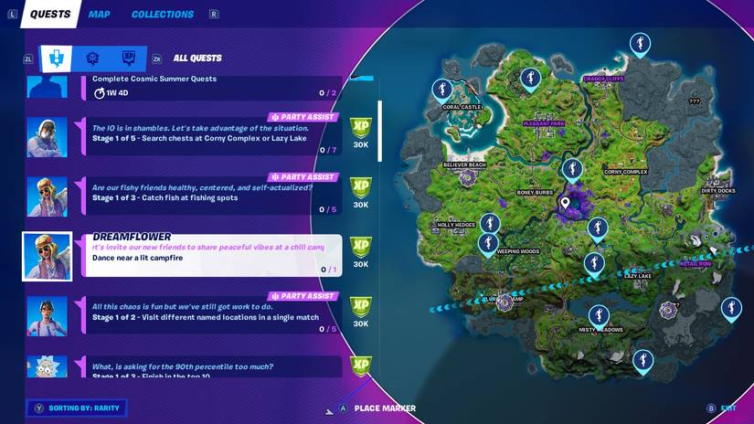 fortnite map campfires