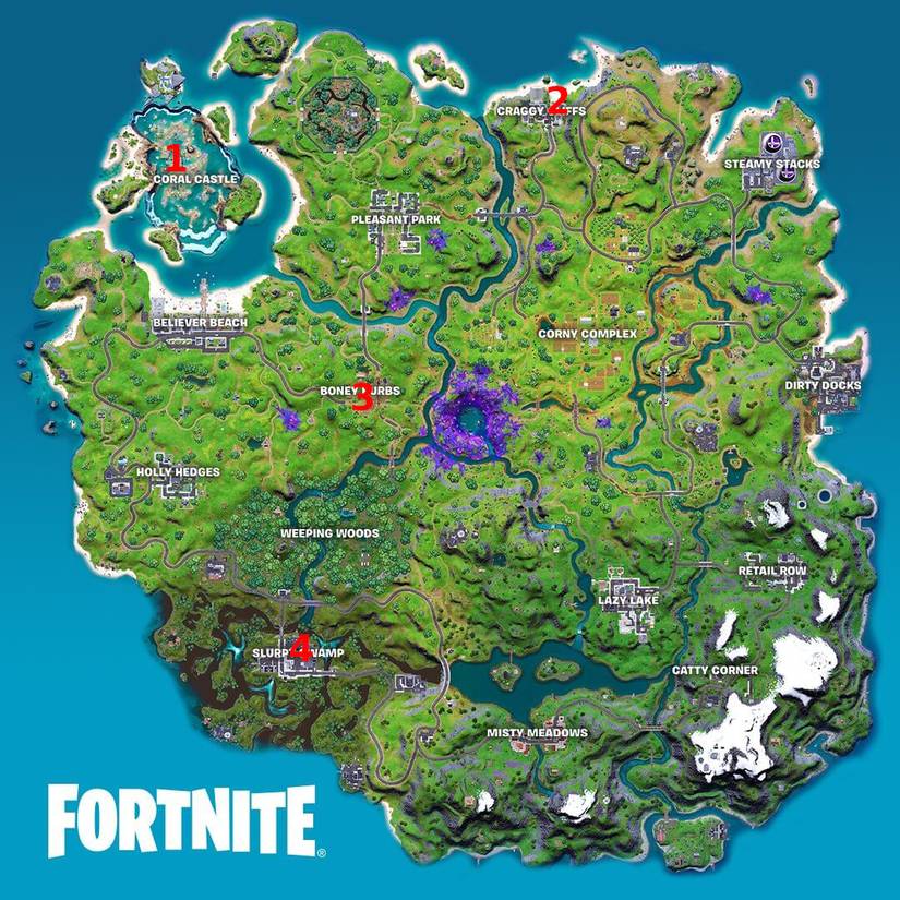 fortnite week 3 alien artifact locations