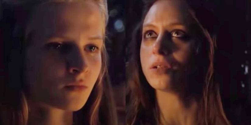 Young Cersei with Maggy the Frog in Game of Thrones.