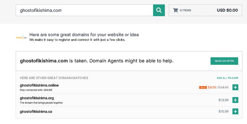 Ghost of Ikishima Registered Sony