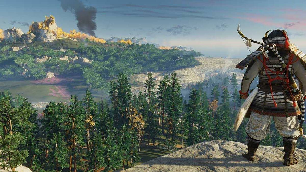 ghost-of-tsushima-armored-jin-on-cliff