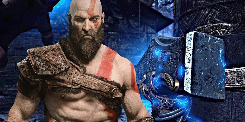 god of war kratos and thor hammer