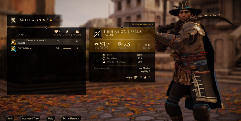 high king vinbarr's sword, a longblade with a rippling edge.