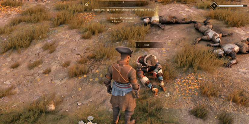 player about to heal an npc with magic.