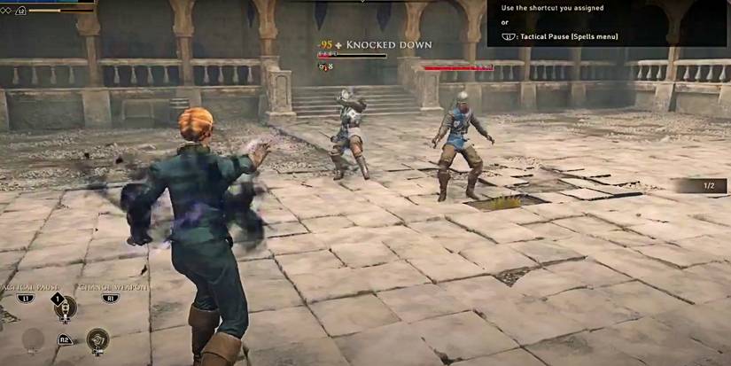 player using a spell that stops enemies.