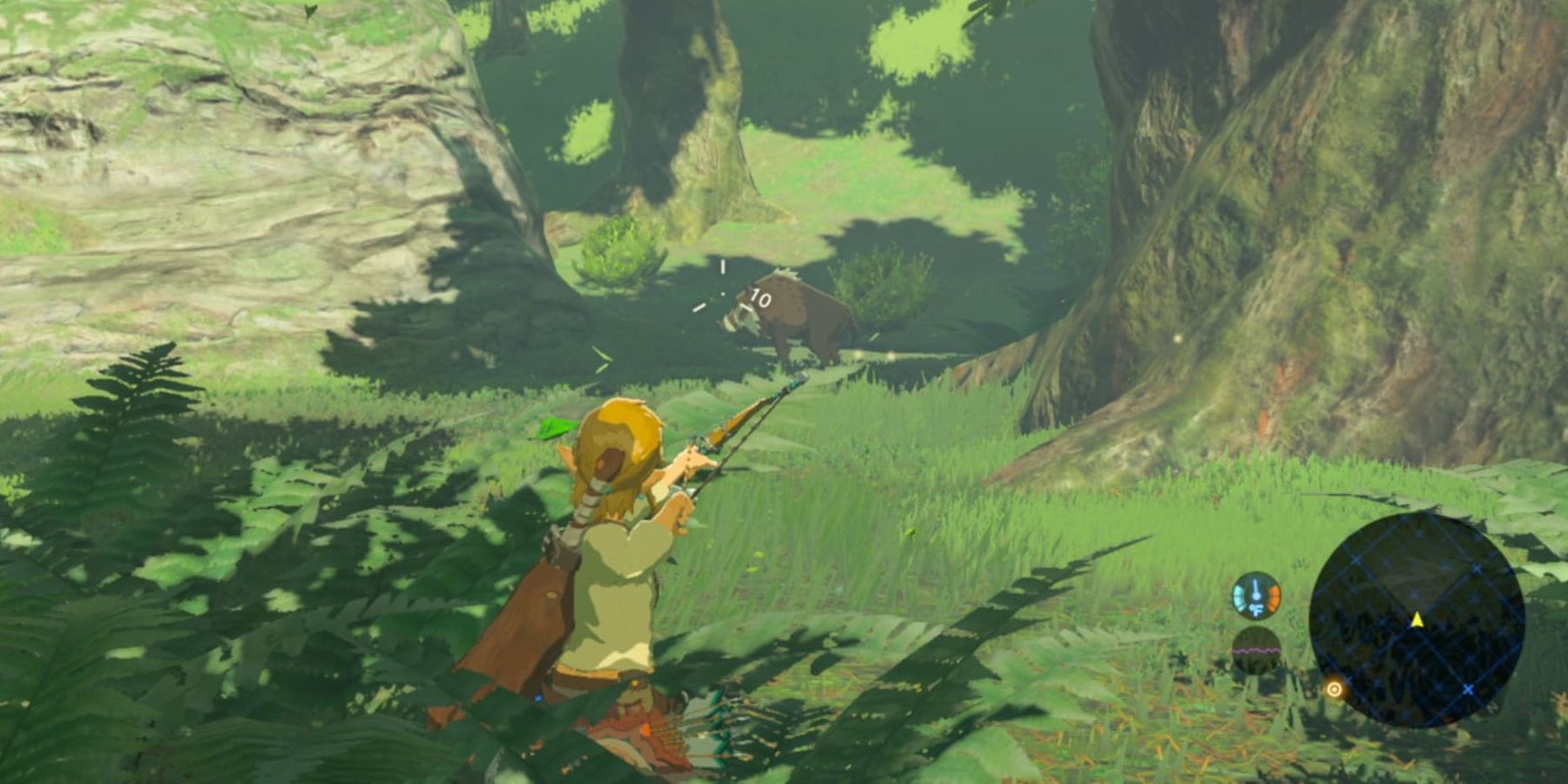 Link hunting a boar.