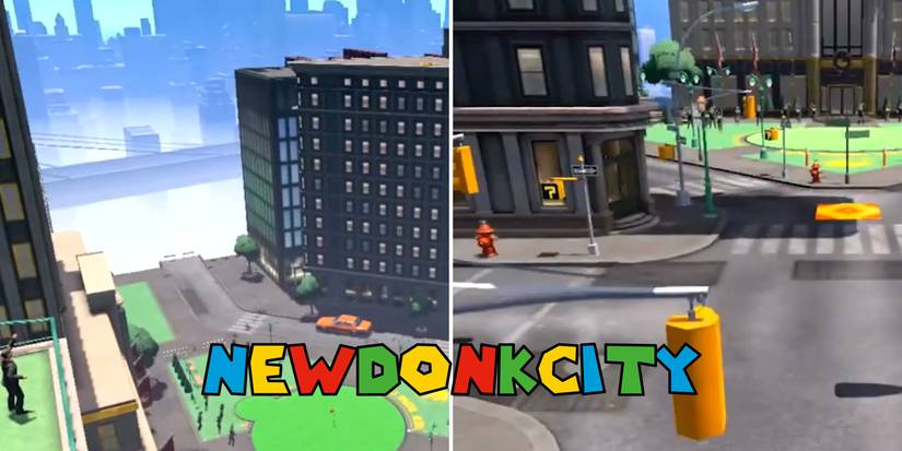 The New Donk City course in Mario Golf: Super Rush