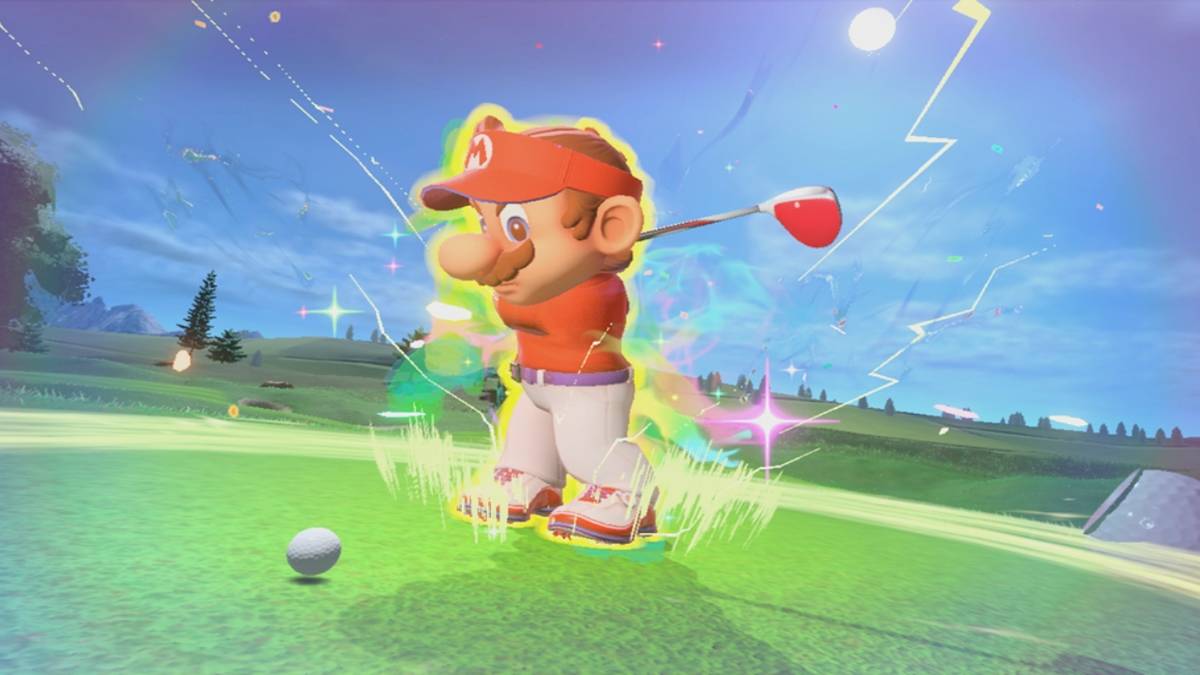 mario golf mario swinging