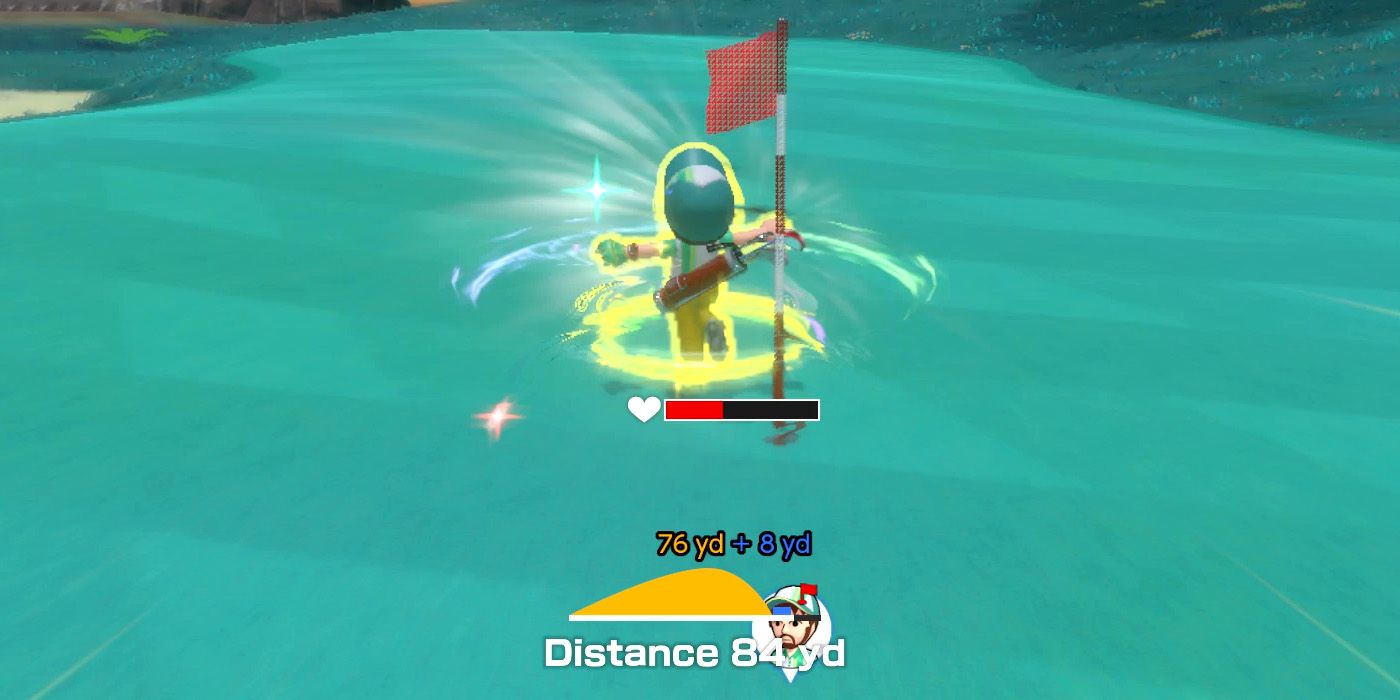 Overshooting the ball in Mario Golf: Super Rush