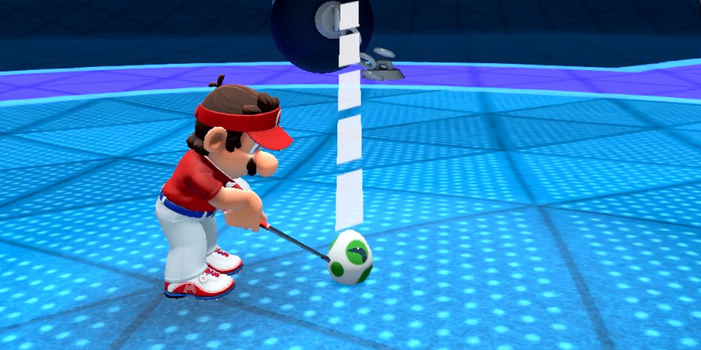 The Egg Rush in the Battle Golf mode of Mario Golf: Super Rush