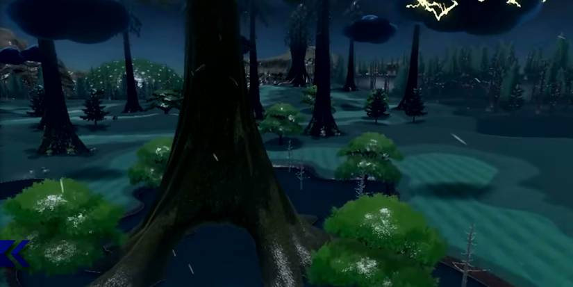 The Wildweather Woods course in Mario Golf: Super Rush