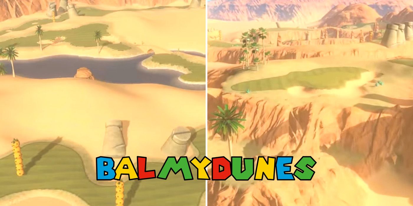 The Balmy Dunes course in Mario Golf: Super Rush