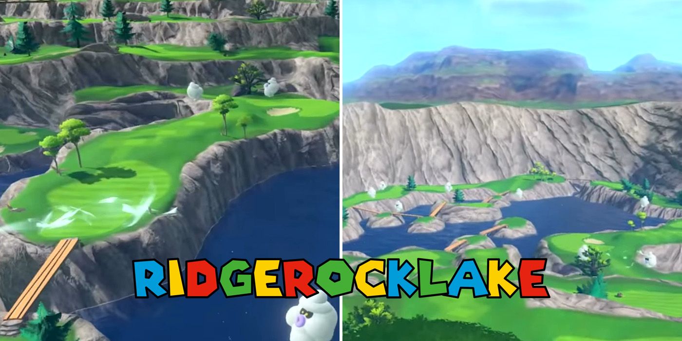 The Ridgerock Lake course in Mario Golf: Super Rush