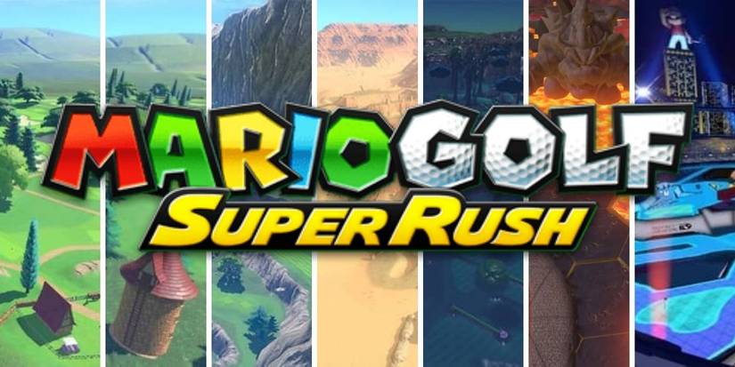 Seven courses in Mario Golf Super Rush
