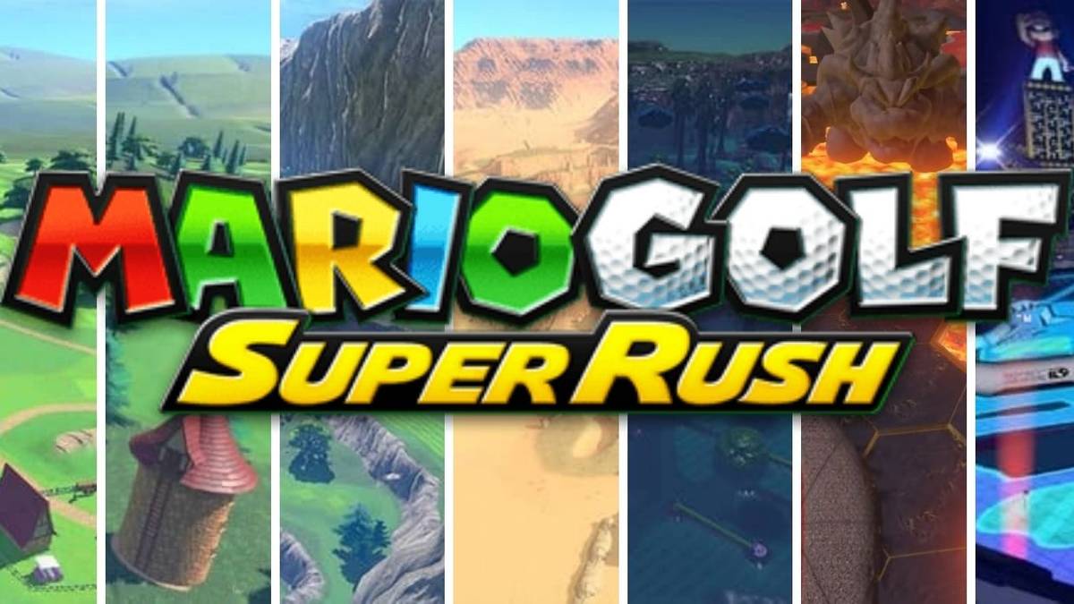 Seven courses in Mario Golf Super Rush