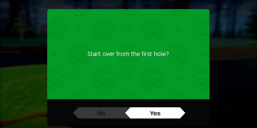 Restarting from the first hole in Mario Golf: Super Rush