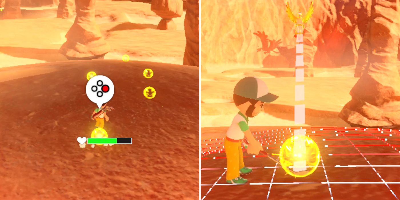 Phase 1 Of The Sacred Flamebeast Battle in Mario Golf: Super Rush