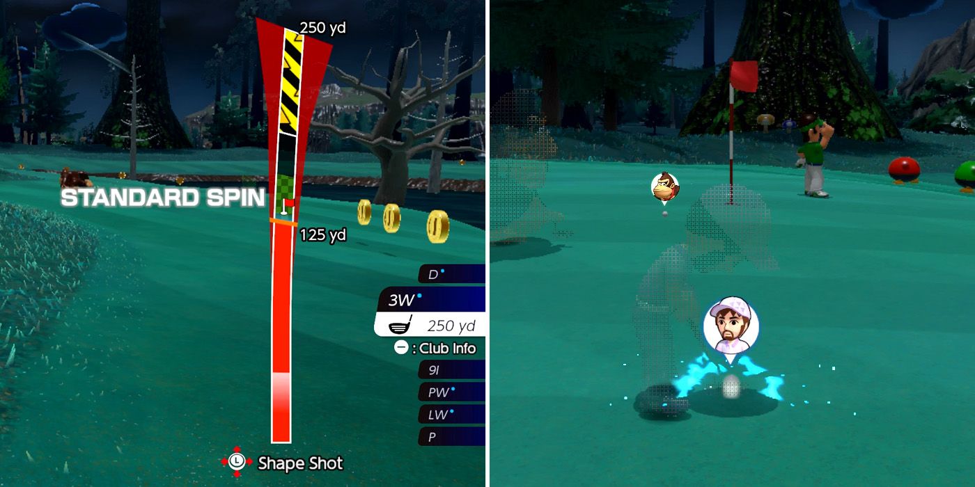 Some of the weather hazards in Mario Golf: Super Rush