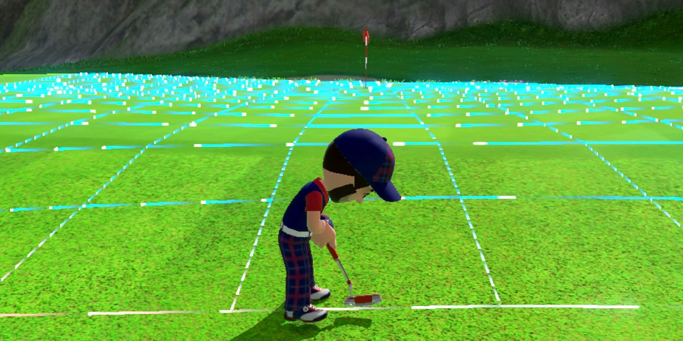 Putting from the fairway in Mario Golf: Super Rush
