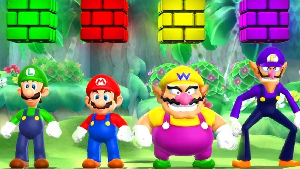 mario luigi wario waluigi screenshot