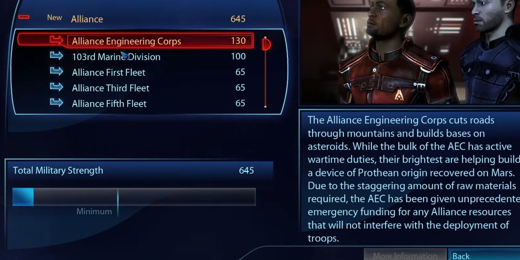 Very low military strength in mass effect 3