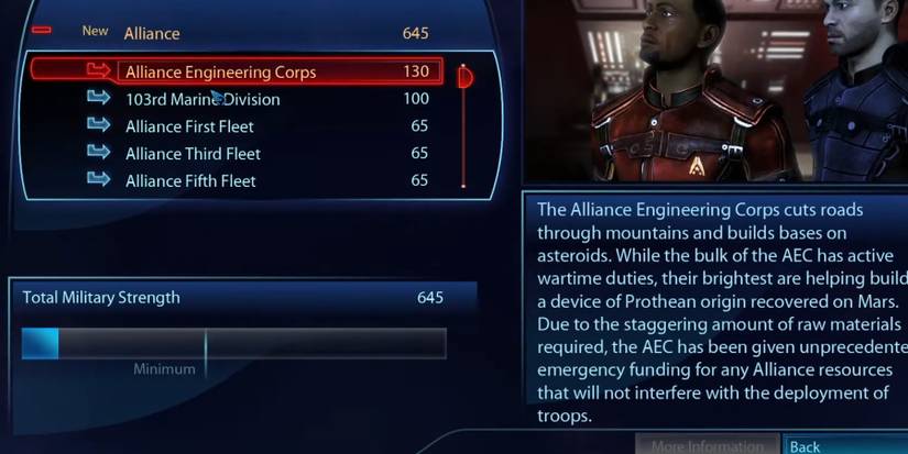 Very low military strength in mass effect 3