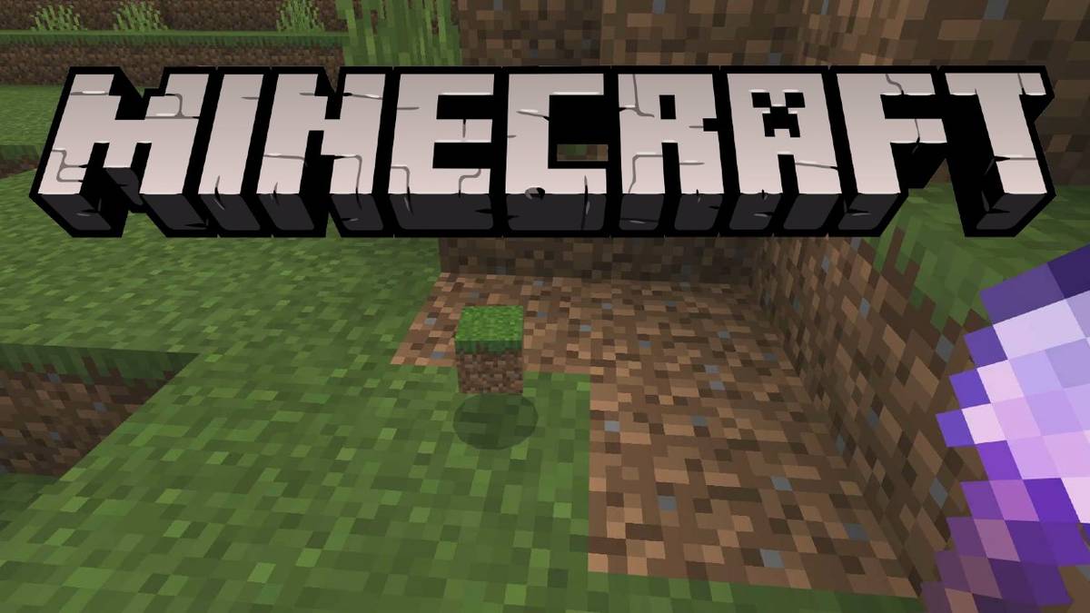 Minecraft logo and grass block