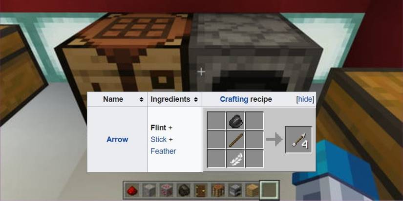Minecraft arrow recipe