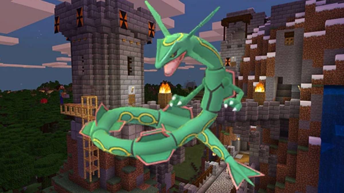 Minecraft player pixel art pokemon rayquaza legendary