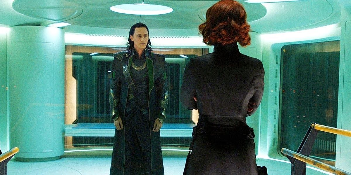 Black Widow and Loki Talking in Avengers
