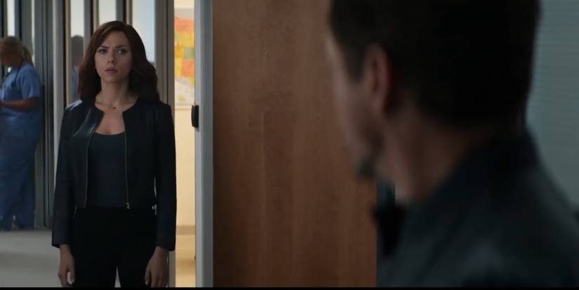Black Widow Arguing with Tony in Civil War