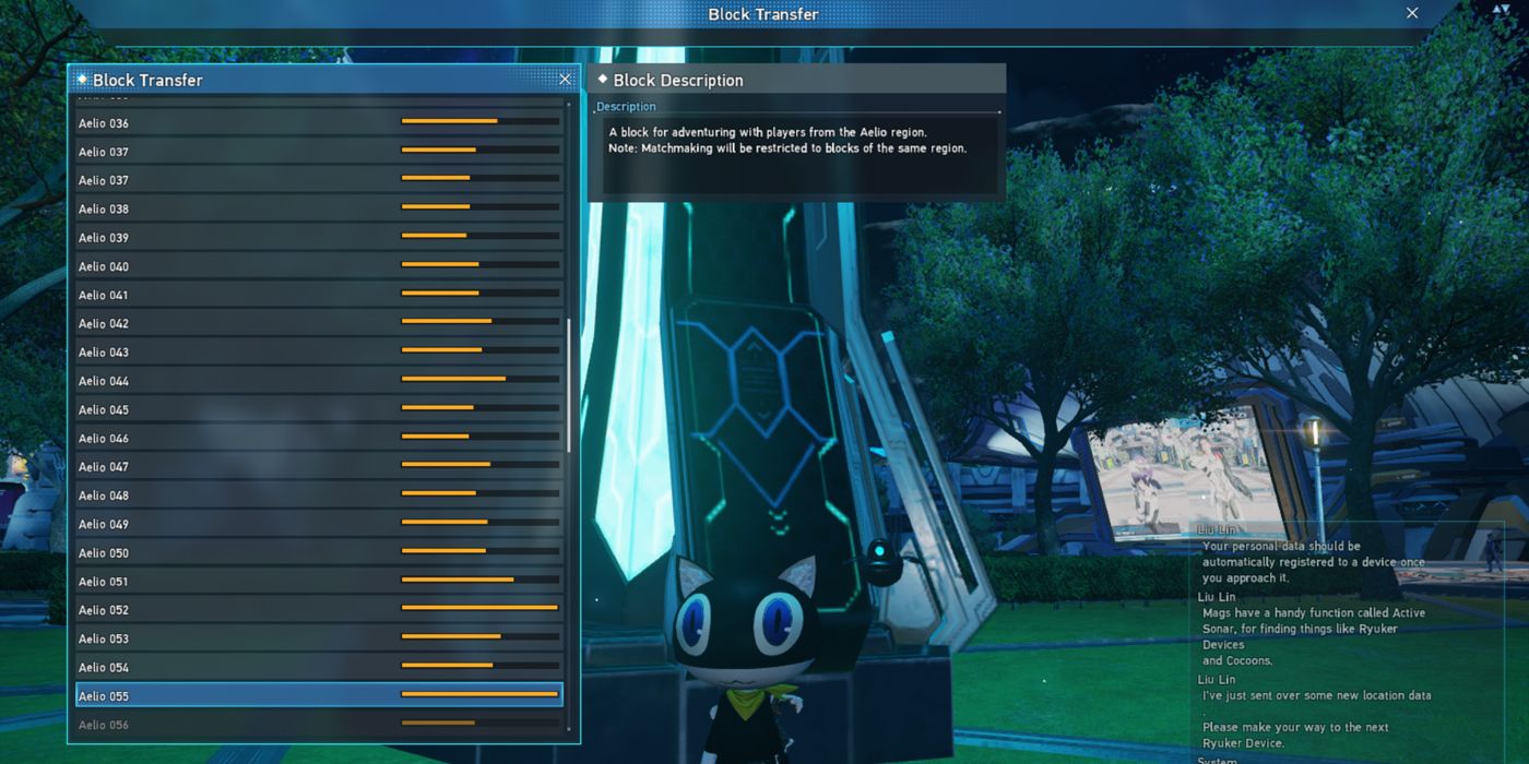 Phantasy Star Online 2 Block Transfer