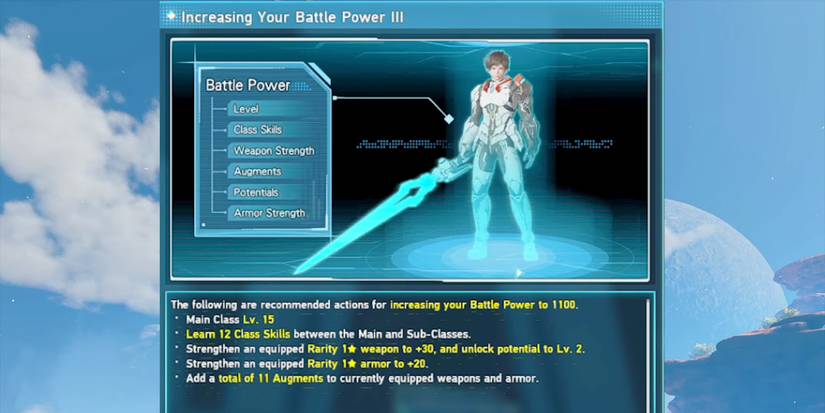 Character growth in Phantasy Star Online New Genesis