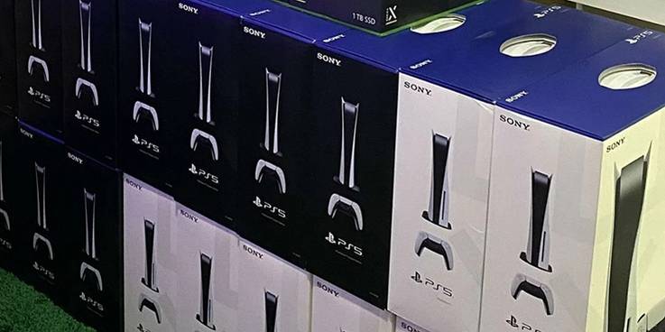 Stack of PS5 consoles