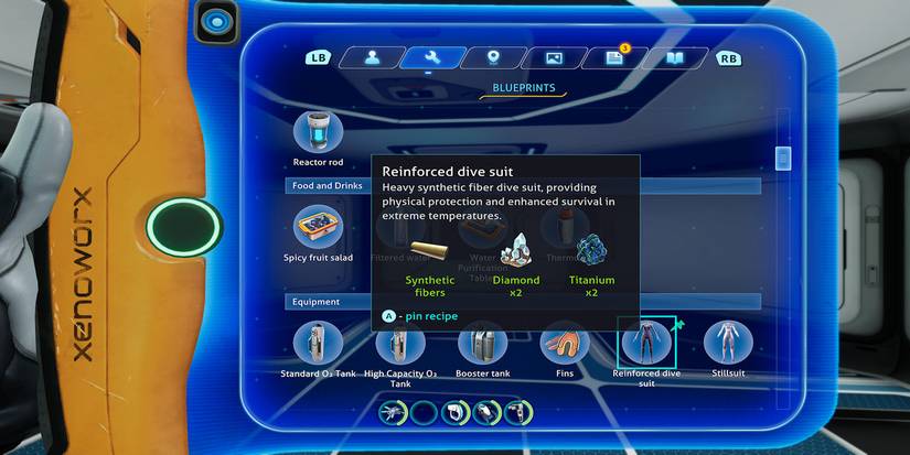 Subnautica Below Zero Reinforced Dive Suit details