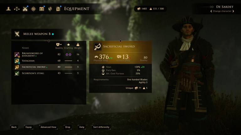 Chest statistics, weapon chart