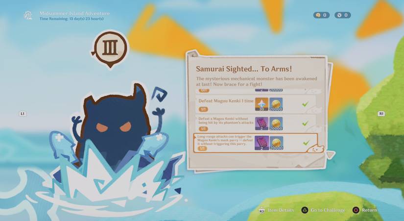 samurai sighted rewards