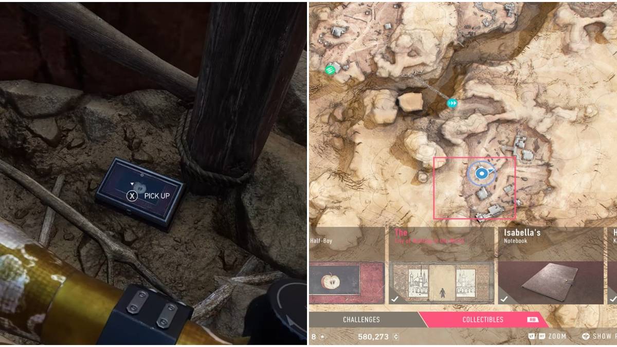 (Left) Collectable on the ground (Right) Tajmid Heights collectable map location