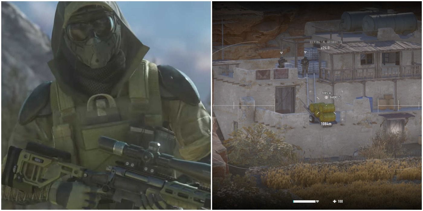 (Left) Raven looking at the camera (Right) Looking at barrels