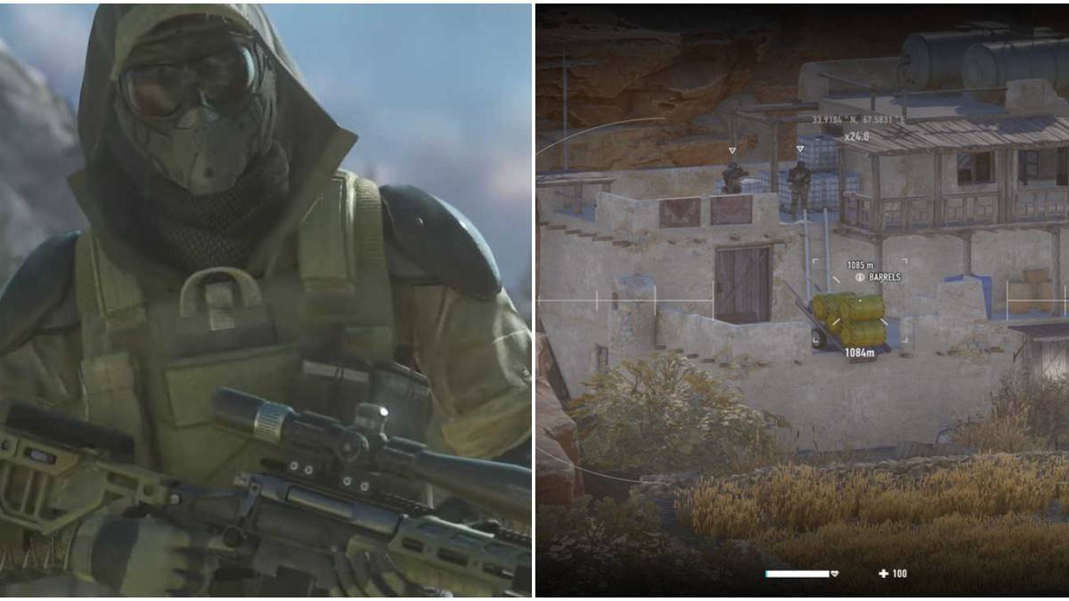 (Left) Raven looking at the camera (Right) Looking at barrels