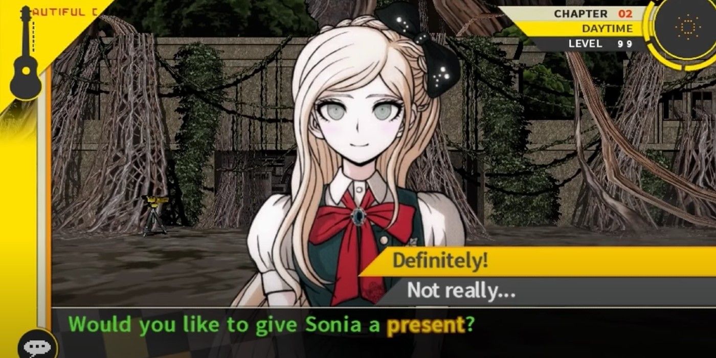 Player about to give Sonia Nevermind a gift