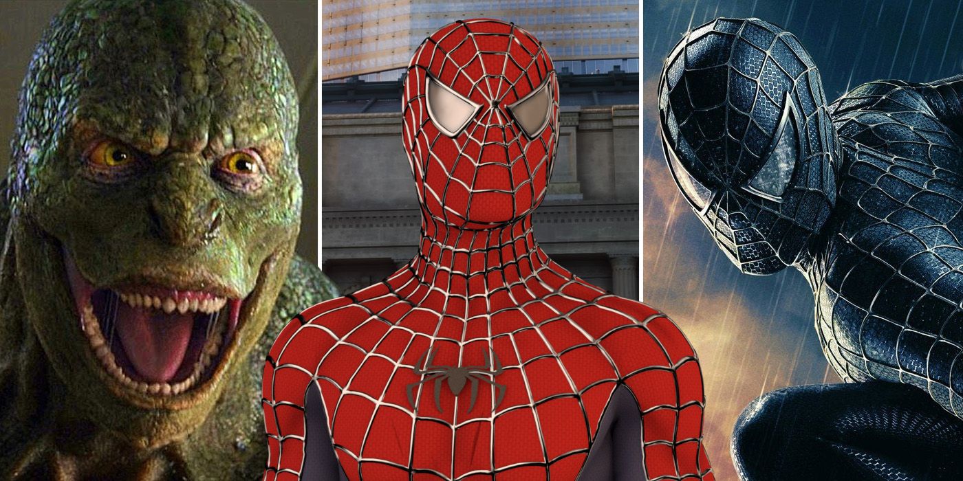 The Lizard in The Amazing Spider-Man and Tobey Maguire's Spider-Man (Red and Black suits)