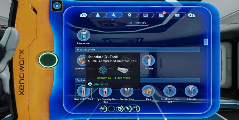 Subnautica: Below Zero: Every Oxygen Tank (& How To Craft Them)