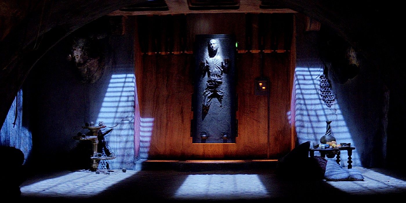 Han Solo frozen in carbonite in Star Wars: The Return of the Jedi
