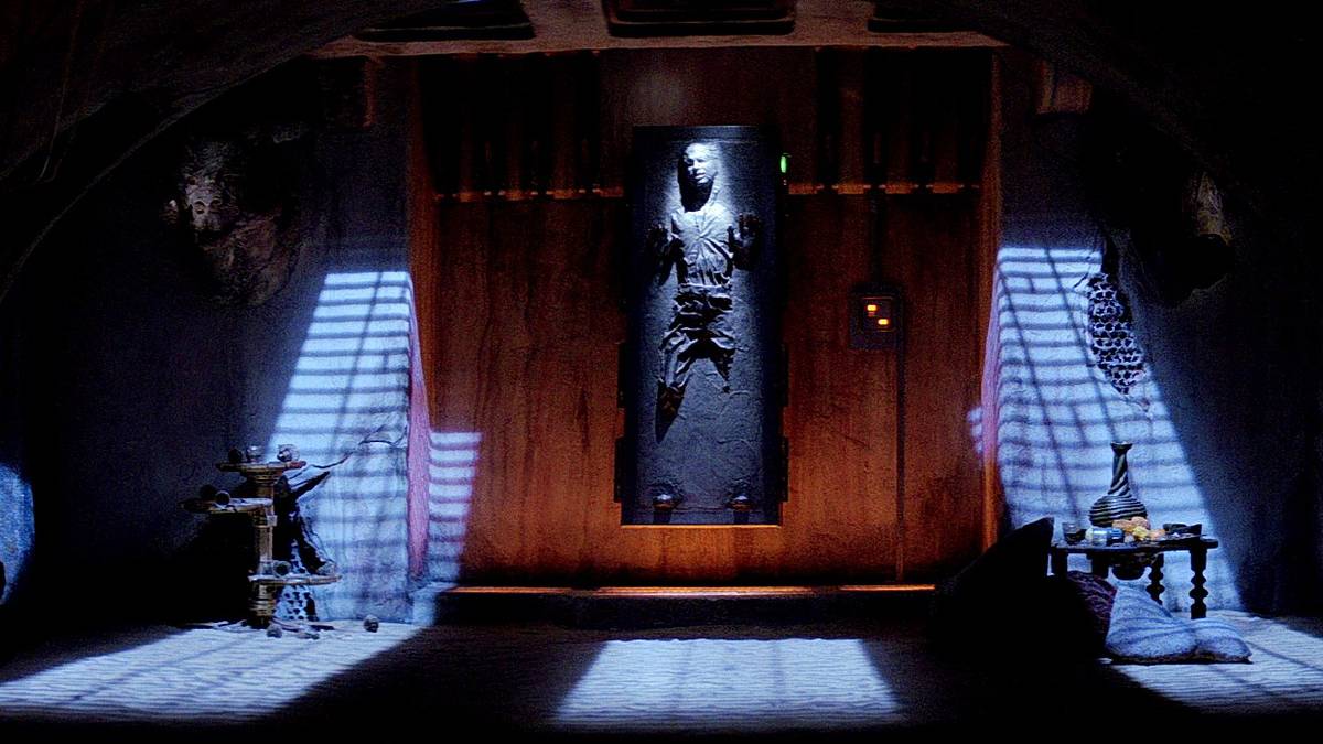 Han Solo frozen in carbonite in Star Wars: The Return of the Jedi