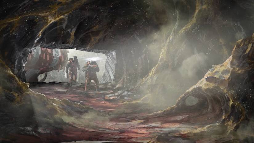 starfield cave diving concept art