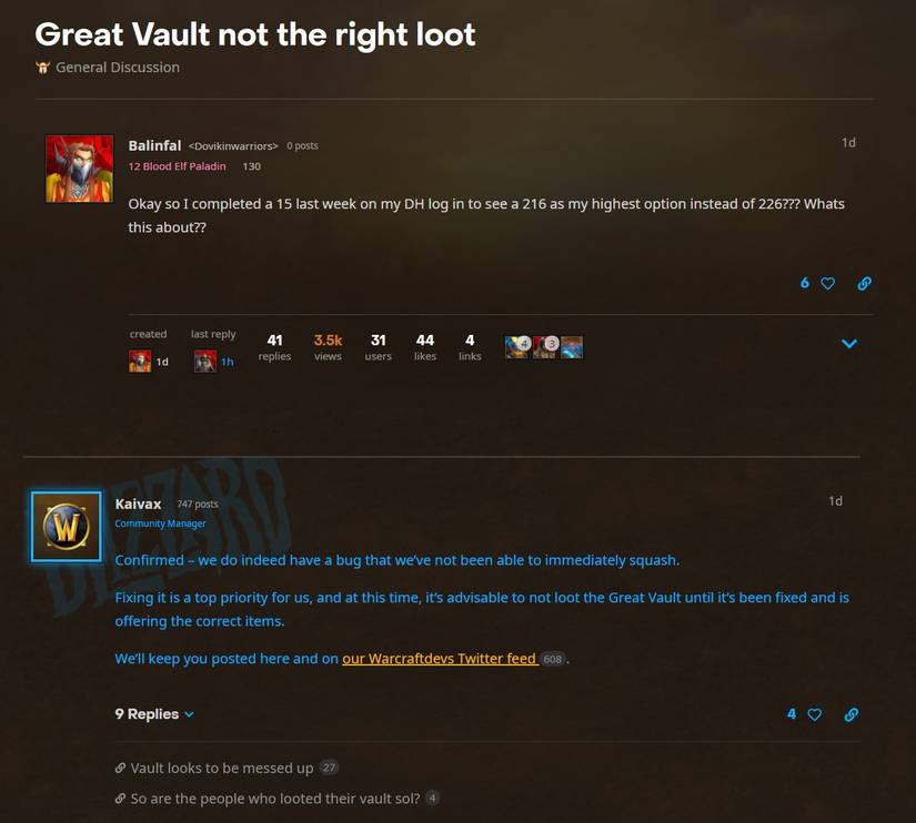 blizzard forums