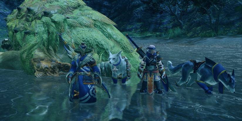 Multiplayer characters in Monster Hunter Rise