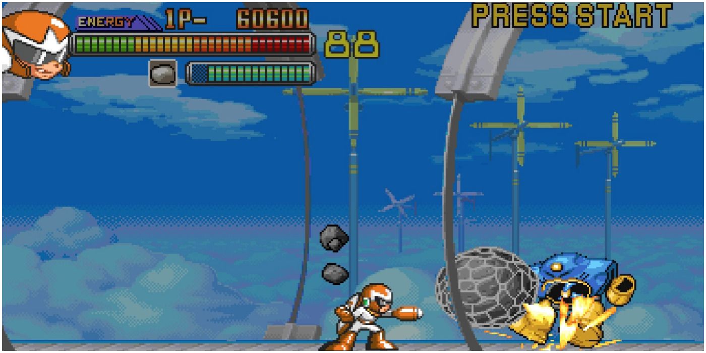 playing a match in Mega Man: The Power Battle