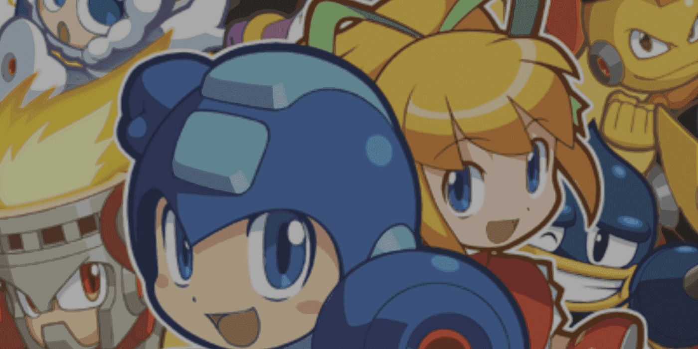 Promo art featuring characters from Mega Man Powered Up